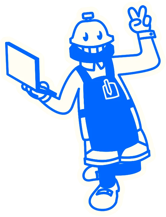 Zelinho segurando um tablet